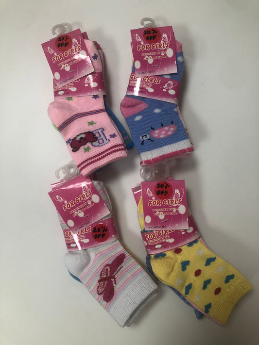 3 pair socks girls/boys assorted