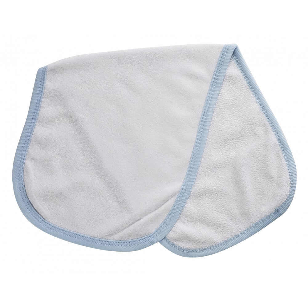 Burp cloth 2ply blue trim